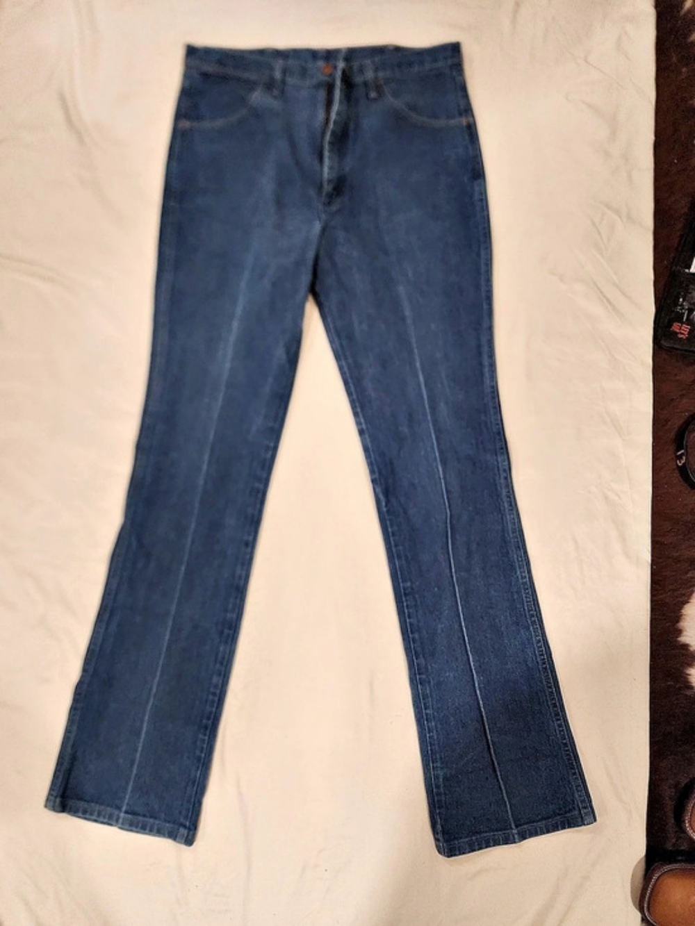 Wrangler Cowboy Cut Slim Fit Boot Cut Jean 935NAV Boot Cut Jeans in Blue Size 36